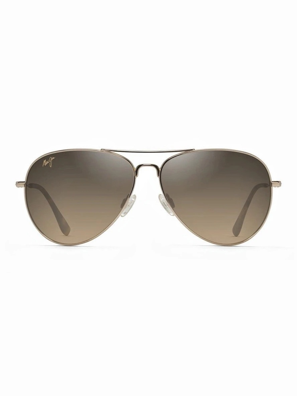 New Maui Jim Mavericks 61mm Polarized Oversize Aviator Sunglasses Brown & Gold
